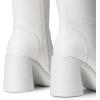 image:imageDREAM PAIRS Womens Knee High Boots Square Toe Chunky Block Heel Side Zipper Platform Gogo BootsWhite