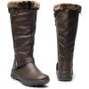 image:imageDREAM PAIRS Womens Knee High Boots Thick Faux Fur Lined Winter Snow Warm Boots with ZipperBrownPu