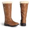 image:imageDREAM PAIRS Womens Knee High Boots Thick Faux Fur Lined Winter Snow Warm Boots with ZipperRabbitcamel Pu