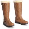 image:imageDREAM PAIRS Womens Knee High Boots Thick Faux Fur Lined Winter Snow Warm Boots with ZipperRabbitcamel Pu