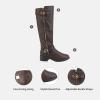 image:imageDREAM PAIRS Womens Knee High Boots Wide Calf Low Heel Riding Boots Fall Tall Boots for WomenBrown