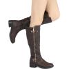 image:imageDREAM PAIRS Womens Knee High Boots Wide Calf Low Heel Riding Boots Fall Tall Boots for WomenBrown