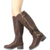image:imageDREAM PAIRS Womens Knee High Boots Wide Calf Low Heel Riding Boots Fall Tall Boots for WomenBrown
