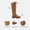 image:imageDREAM PAIRS Womens Knee High Boots Wide Calf Low Heel Riding Boots Fall Tall Boots for WomenCamel