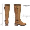 image:imageDREAM PAIRS Womens Knee High Boots Wide Calf Low Heel Riding Boots Fall Tall Boots for WomenCamelwidet