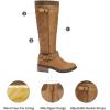 image:imageDREAM PAIRS Womens Knee High Boots Wide Calf Low Heel Riding Boots Fall Tall Boots for WomenCamelwidet