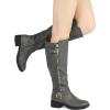 image:imageDREAM PAIRS Womens Knee High Boots Wide Calf Low Heel Riding Boots Fall Tall Boots for WomenGrey