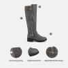 image:imageDREAM PAIRS Womens Knee High Boots Wide Calf Low Heel Riding Boots Fall Tall Boots for WomenGrey