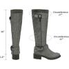 image:imageDREAM PAIRS Womens Knee High Boots Wide Calf Low Heel Riding Boots Fall Tall Boots for WomenGreywidet