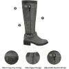 image:imageDREAM PAIRS Womens Knee High Boots Wide Calf Low Heel Riding Boots Fall Tall Boots for WomenGreywidet