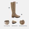 image:imageDREAM PAIRS Womens Knee High Boots Wide Calf Low Heel Riding Boots Fall Tall Boots for WomenKhaki