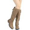 image:imageDREAM PAIRS Womens Knee High Boots Wide Calf Low Heel Riding Boots Fall Tall Boots for WomenKhaki