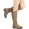 image:imageDREAM PAIRS Womens Knee High Boots Wide Calf Low Heel Riding Boots Fall Tall Boots for WomenKhaki