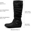 image:imageDREAM PAIRS Womens Knee High Low Hidden Wedge Boots Suede Faux Fur Lining Side Zipper Knee High Buckle BootsBlackSuede