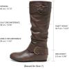image:imageDREAM PAIRS Womens Knee High Low Hidden Wedge Boots Suede Faux Fur Lining Side Zipper Knee High Buckle BootsBrown