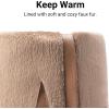 image:imageDREAM PAIRS Womens Knee High Low Hidden Wedge Boots Suede Faux Fur Lining Side Zipper Knee High Buckle BootsLight Brown