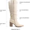 image:imageDREAM PAIRS Womens KneeHigh Boots Comfortable Chunky Block Heel Pointed Toe Pull On Side Zipper Suede Slouch Riding BootsBeige