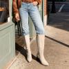 image:imageDREAM PAIRS Womens KneeHigh Boots Comfortable Chunky Block Heel Pointed Toe Pull On Side Zipper Suede Slouch Riding BootsBeige