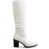 image:imageDREAM PAIRS Womens KneeHigh Boots Comfortable Chunky Block Heel Pointed Toe Pull On Side Zipper Suede Slouch Riding BootsWhitepu