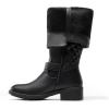 image:imageDREAM PAIRS Womens KneeHigh Boots Comfortable Chunky Block Heel Round Toe Side Zipper Riding Fashion Buckles Biker Motorcycle BootsBlack