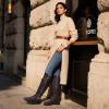 image:imageDREAM PAIRS Womens KneeHigh Boots Comfortable Chunky Block Heel Round Toe Side Zipper Riding Fashion Buckles Biker Motorcycle BootsBrown