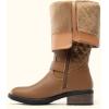 image:imageDREAM PAIRS Womens KneeHigh Boots Comfortable Chunky Block Heel Round Toe Side Zipper Riding Fashion Buckles Biker Motorcycle BootsCamel