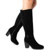 image:imageDREAM PAIRS Womens KneeHigh Boots Comfortable Chunky Block Heel Side ZipperBlacksuede