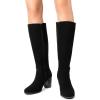 image:imageDREAM PAIRS Womens KneeHigh Boots Comfortable Chunky Block Heel Side ZipperBlacksuede