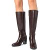 image:imageDREAM PAIRS Womens KneeHigh Boots Comfortable Chunky Block Heel Side ZipperBrownpu