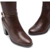 image:imageDREAM PAIRS Womens KneeHigh Boots Comfortable Chunky Block Heel Side ZipperBrownpu