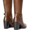 image:imageDREAM PAIRS Womens KneeHigh Boots Comfortable Chunky Block Heel Side ZipperTanpu