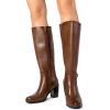 image:imageDREAM PAIRS Womens KneeHigh Boots Comfortable Chunky Block Heel Side ZipperTanpu