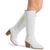 image:imageDREAM PAIRS Womens KneeHigh Boots Comfortable Chunky Block Heel Side ZipperWhitepu