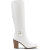 image:imageDREAM PAIRS Womens KneeHigh Boots Comfortable Chunky Block Heel Side ZipperWhitepu