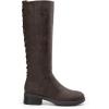 image:imageDREAM PAIRS Womens Lace Up Back Knee High Fashion Boots Low Block Heel Riding Boots Round Toe Side Zipper Fall BootsBrownnubuck
