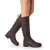 image:imageDREAM PAIRS Womens Lace Up Back Knee High Fashion Boots Low Block Heel Riding Boots Round Toe Side Zipper Fall BootsBrownnubuck