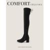 image:imageDREAM PAIRS Womens Laurence Over The Knee Thigh High Chunky Heel Boots Long Stretch Sexy Fall BootsBlack
