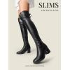 image:imageDREAM PAIRS Womens Laurence Over The Knee Thigh High Chunky Heel Boots Long Stretch Sexy Fall BootsBlackPu