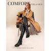 image:imageDREAM PAIRS Womens Laurence Over The Knee Thigh High Chunky Heel Boots Long Stretch Sexy Fall BootsBlackPu