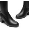 image:imageDREAM PAIRS Womens Laurence Over The Knee Thigh High Chunky Heel Boots Long Stretch Sexy Fall BootsBlackpu
