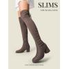 image:imageDREAM PAIRS Womens Laurence Over The Knee Thigh High Chunky Heel Boots Long Stretch Sexy Fall BootsKhaki