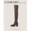 image:imageDREAM PAIRS Womens Laurence Over The Knee Thigh High Chunky Heel Boots Long Stretch Sexy Fall BootsKhaki