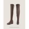 image:imageDREAM PAIRS Womens Laurence Over The Knee Thigh High Chunky Heel Boots Long Stretch Sexy Fall BootsKhaki