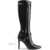 image:imageDREAM PAIRS Womens Metallic Stiletto Heeled Knee High Boots Sexy Fashion Pointed Toe Dress Boots with Stud and Zipper Tassel