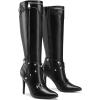 image:imageDREAM PAIRS Womens Metallic Stiletto Heeled Knee High Boots Sexy Fashion Pointed Toe Dress Boots with Stud and Zipper Tassel
