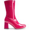 image:imageDREAM PAIRS Womens Mid Calf Gogo Boots Low Block Heel Square Toe Ankle Boot with Zipper for Party Cosplay DanceHot Pink