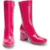 image:imageDREAM PAIRS Womens Mid Calf Gogo Boots Low Block Heel Square Toe Ankle Boot with Zipper for Party Cosplay DanceHot Pink