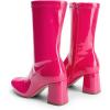 image:imageDREAM PAIRS Womens Mid Calf Gogo Boots Low Block Heel Square Toe Ankle Boot with Zipper for Party Cosplay DanceHot Pink