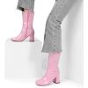 image:imageDREAM PAIRS Womens Mid Calf Gogo Boots Low Block Heel Square Toe Ankle Boot with Zipper for Party Cosplay DancePink