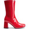 image:imageDREAM PAIRS Womens Mid Calf Gogo Boots Low Block Heel Square Toe Ankle Boot with Zipper for Party Cosplay DanceRed